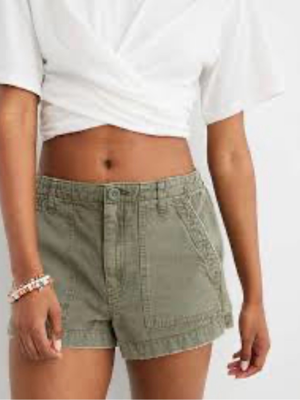 Aerie Utility High-Rise Women's Shorts in Olive Green